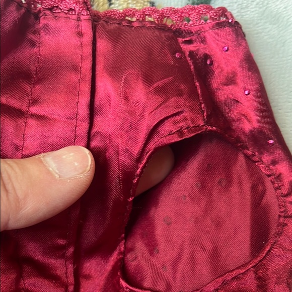 Red Dog Dress with Rhinestones and Bow - Picture 3 of 5